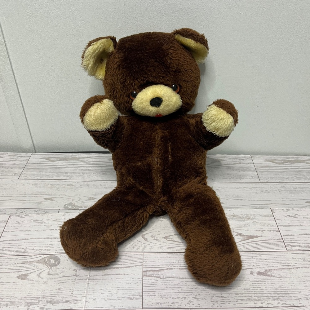 Vintage Knickerbocker Brown Teddy Bear Plush Stuffed Animal Toy Cream Red Tongue